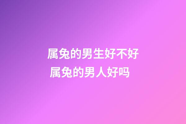 属兔的男生好不好 属兔的男人好吗-第1张-观点-玄机派